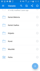 A screenshot of a single hue style : Dropbox mobile app. Kuvakaappaus yksisävyisestä tyylistä : Dropboxin mobiilisovellus