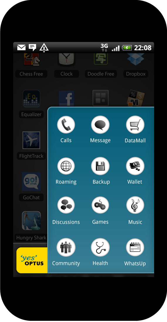 Operator tray for Optus