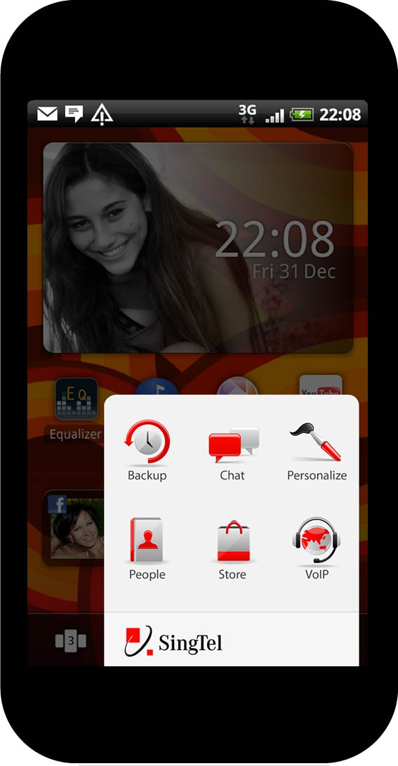 Home screen and dock app, operator folder view