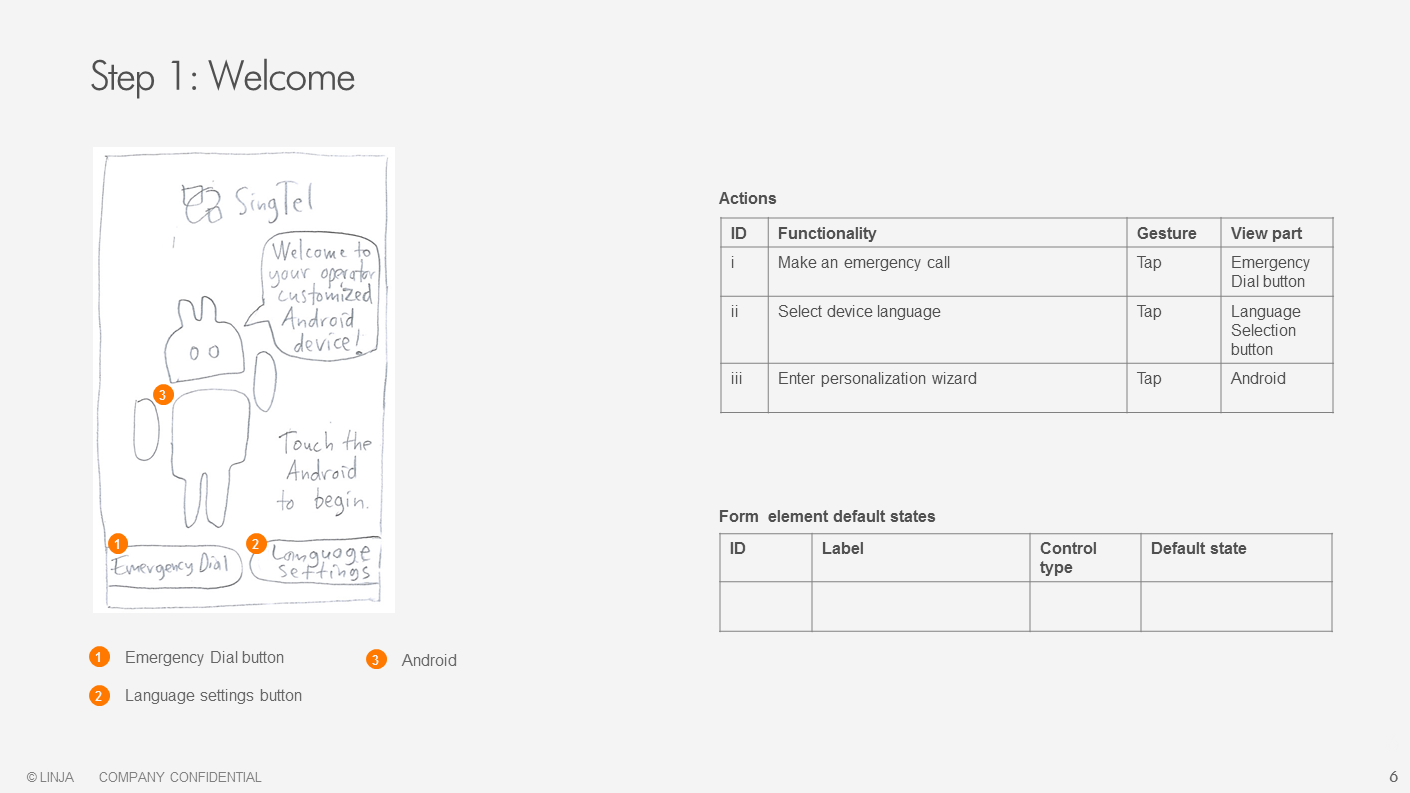 Functional specifications, screenshot 1/2
