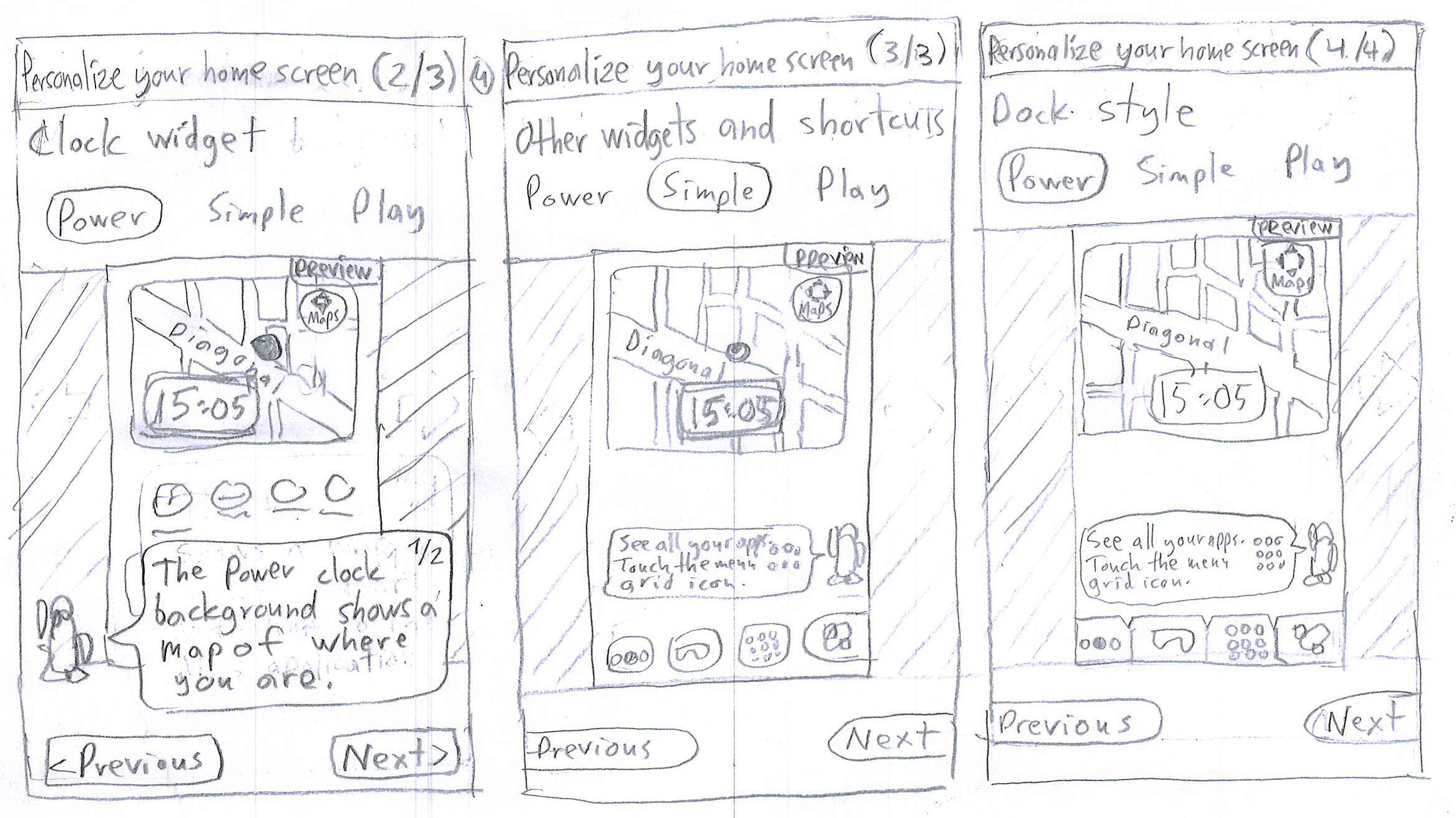 Paper Prototyping, sketch 1/2