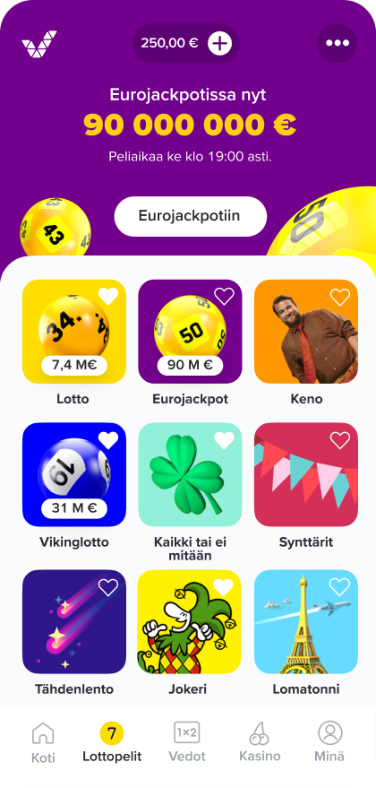 App lotto landing page screenshot