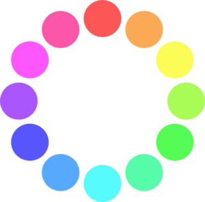 HSB color wheel with 66% saturation and 100% brightness. HSB-väriympyrä, jossa kylläisyys on 66% ja kirkkaus 100%.