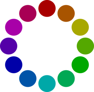 HSB color wheel with 100% saturation and 66% brightness. HSB-väriympyrä, jossa kylläisyys on 100% ja kirkkaus 66%.