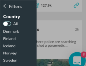 A style where cyan (~180°) accent color has been modified to dark blue background color by a 15 degrees hue shift. Tyyli, jossa syaanista korostusväristä (~180°) on muokattu tumman sininen taustaväri muuttamalla värisävyä 15° astetta.